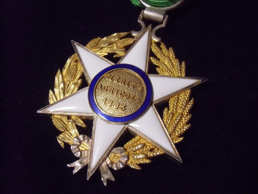 Fフランスの勲章＊1883農業有功章＊騎士級（実物） Fフランスの