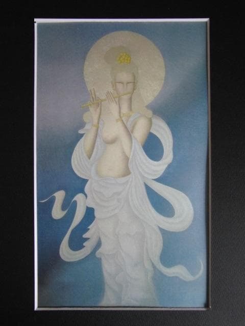 東郷青児、笛、希少な大判額装用画集より、状態良好、インテリア、巨匠