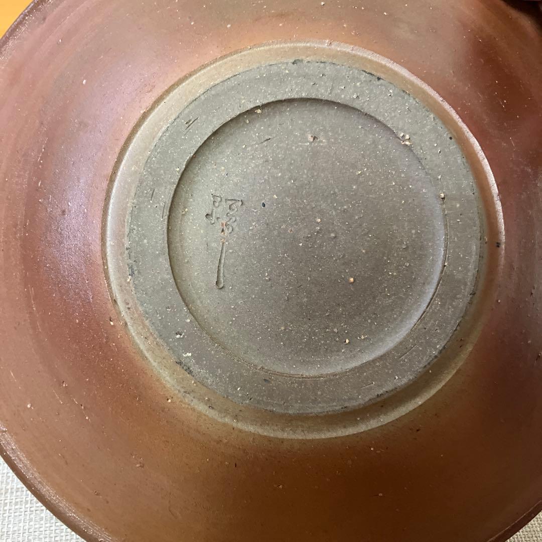 【未使用】備前焼　作家もの　馬場祥輔　牡丹餅/緋襷　大皿　盛り鉢