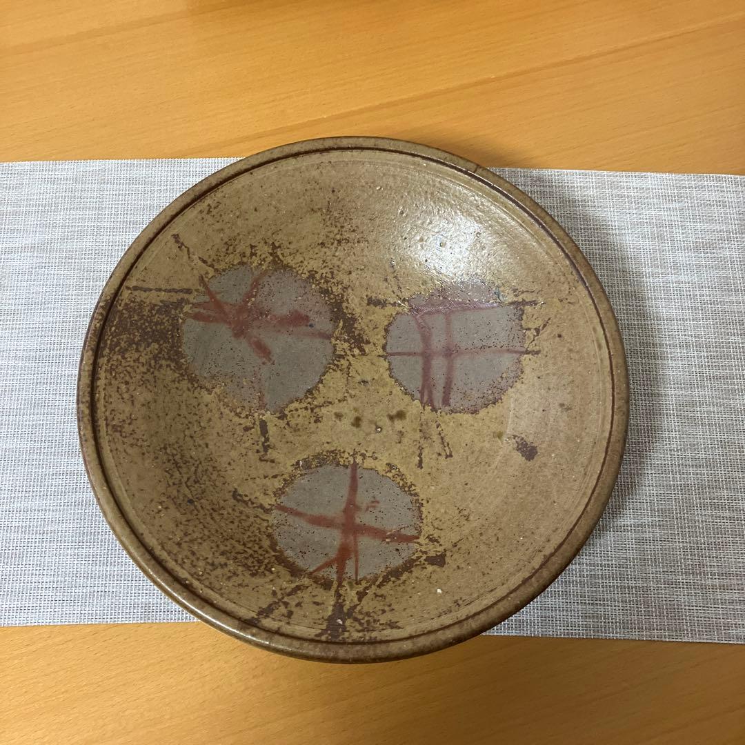 【未使用】備前焼　作家もの　馬場祥輔　牡丹餅/緋襷　大皿　盛り鉢