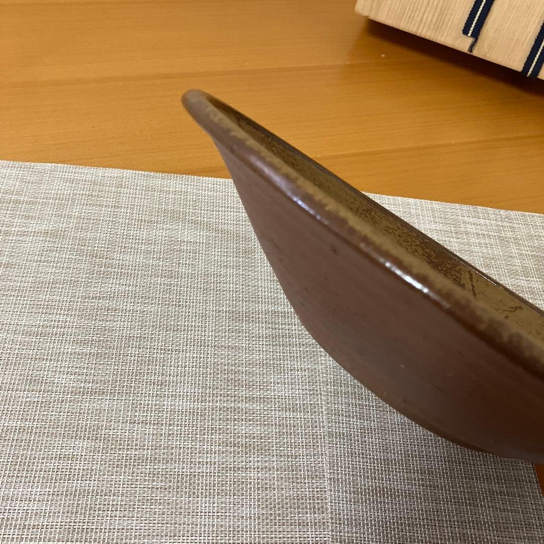 【未使用】備前焼　作家もの　馬場祥輔　牡丹餅/緋襷　大皿　盛り鉢