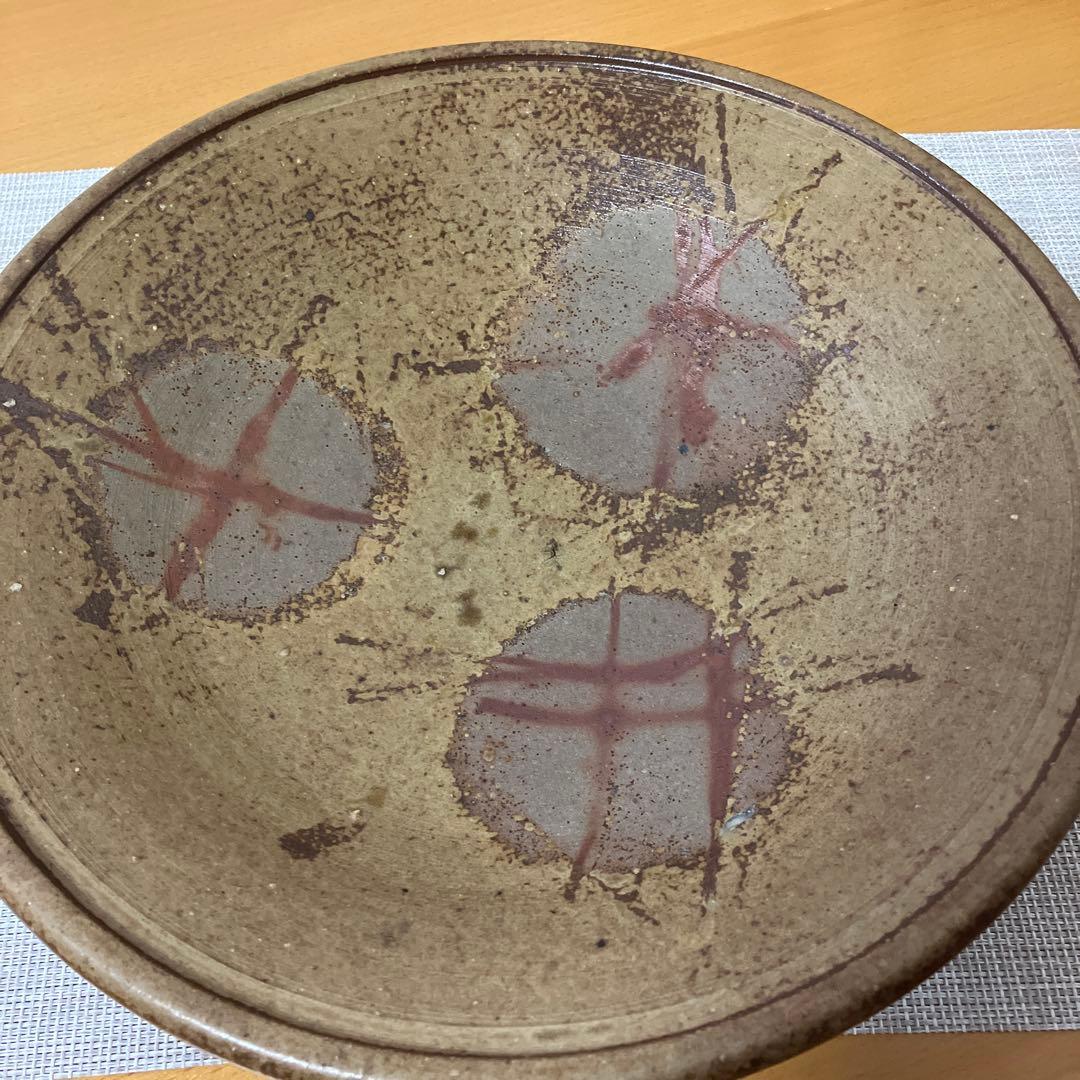 【未使用】備前焼　作家もの　馬場祥輔　牡丹餅/緋襷　大皿　盛り鉢