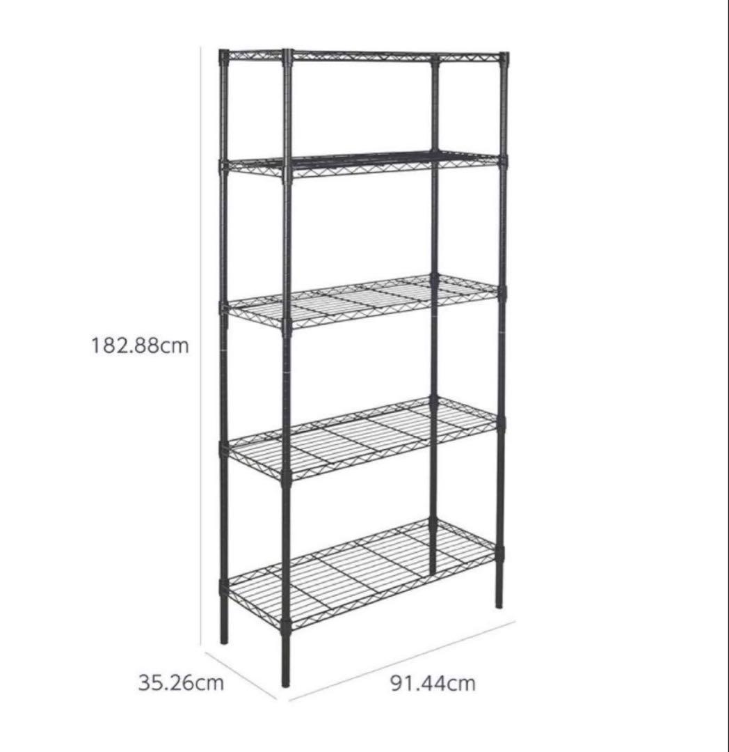 【2個】5段スチールラック キャスターなし幅91.4奥行35.6高さ183cm