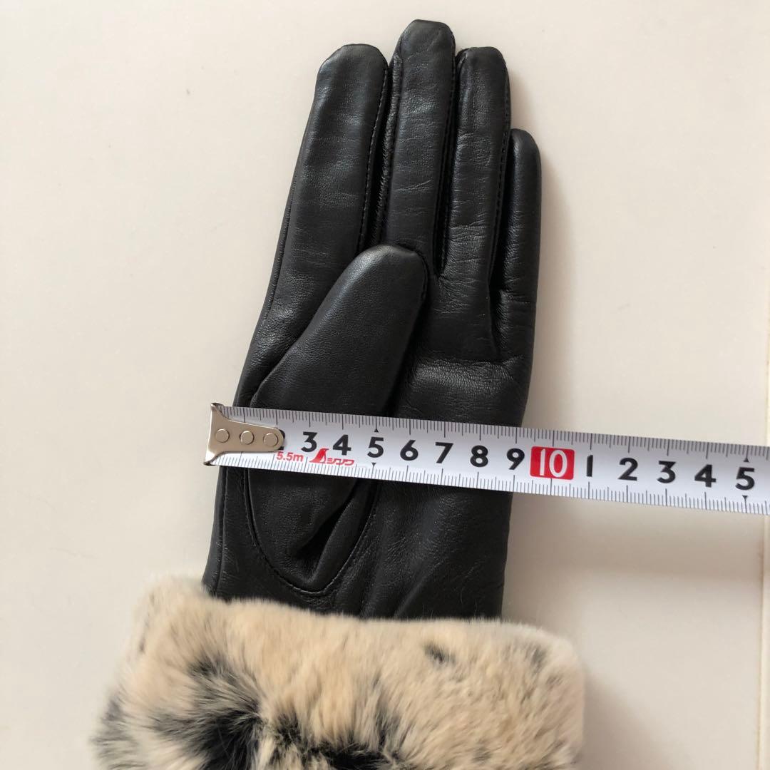未使用　CHANEL レザー ファー 手袋 Lサイズ　ノベルティ