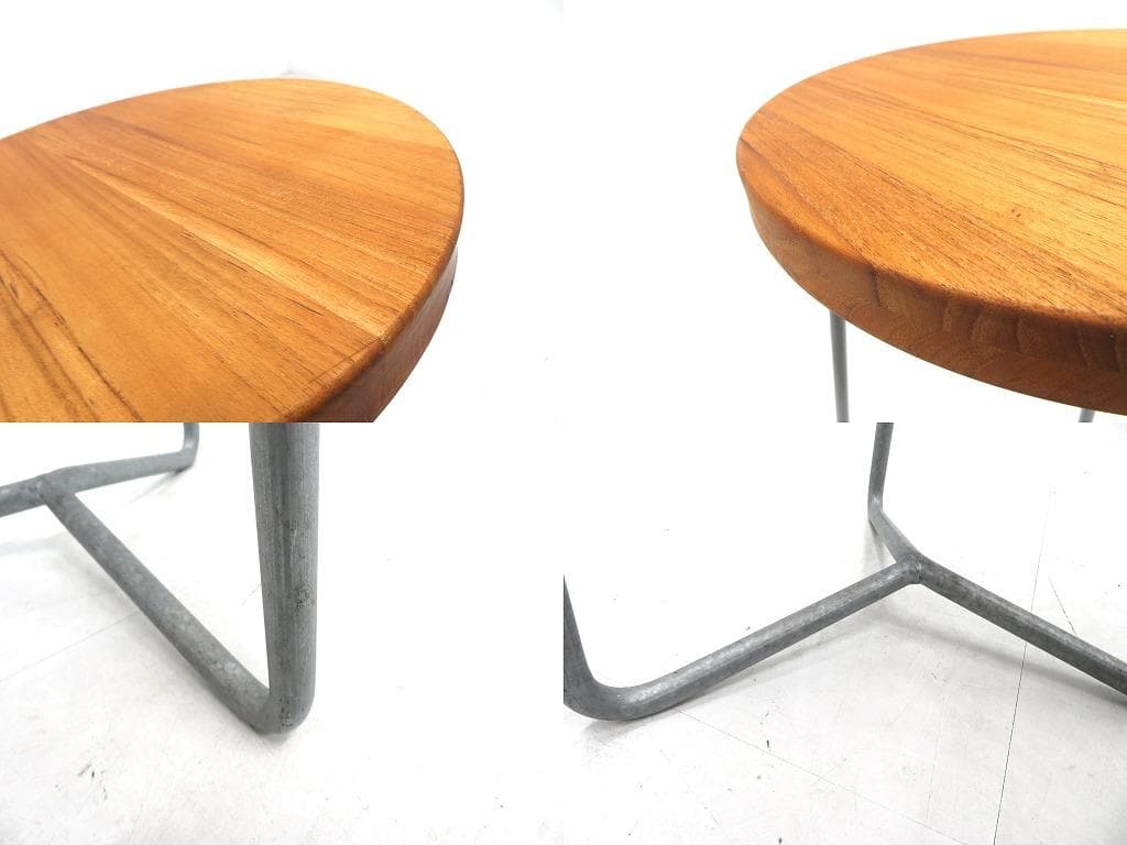 展示品　グリュートヒュッタン　チーク材　スツール　カウンターチェア　アウトドア