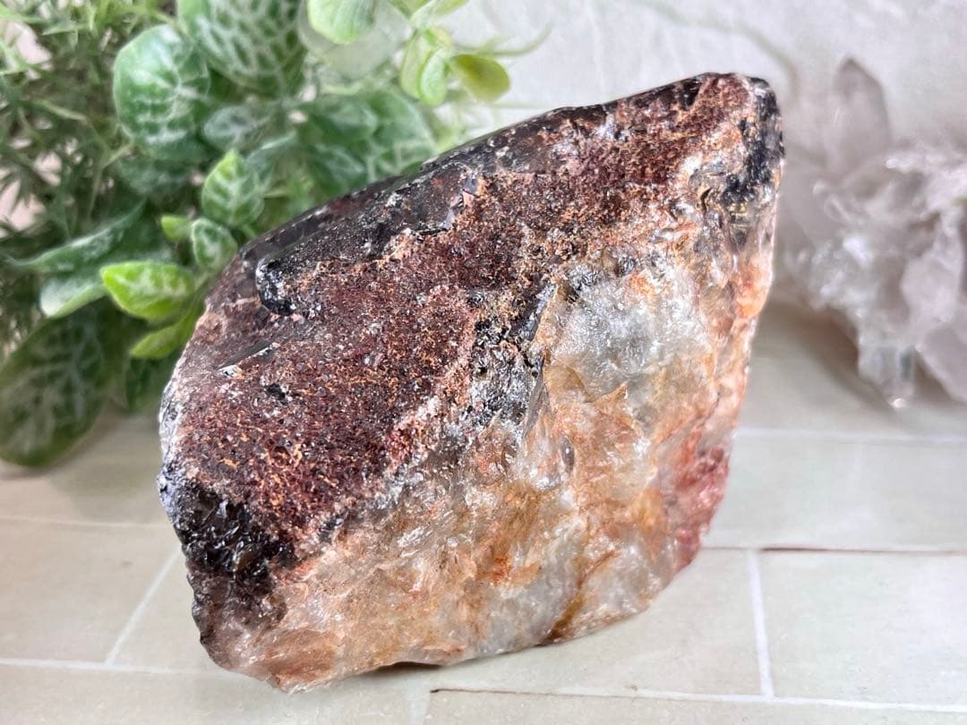 エッチドクォーツ　モリオン　黒水晶　原石　ラフストーン 蝕像水晶