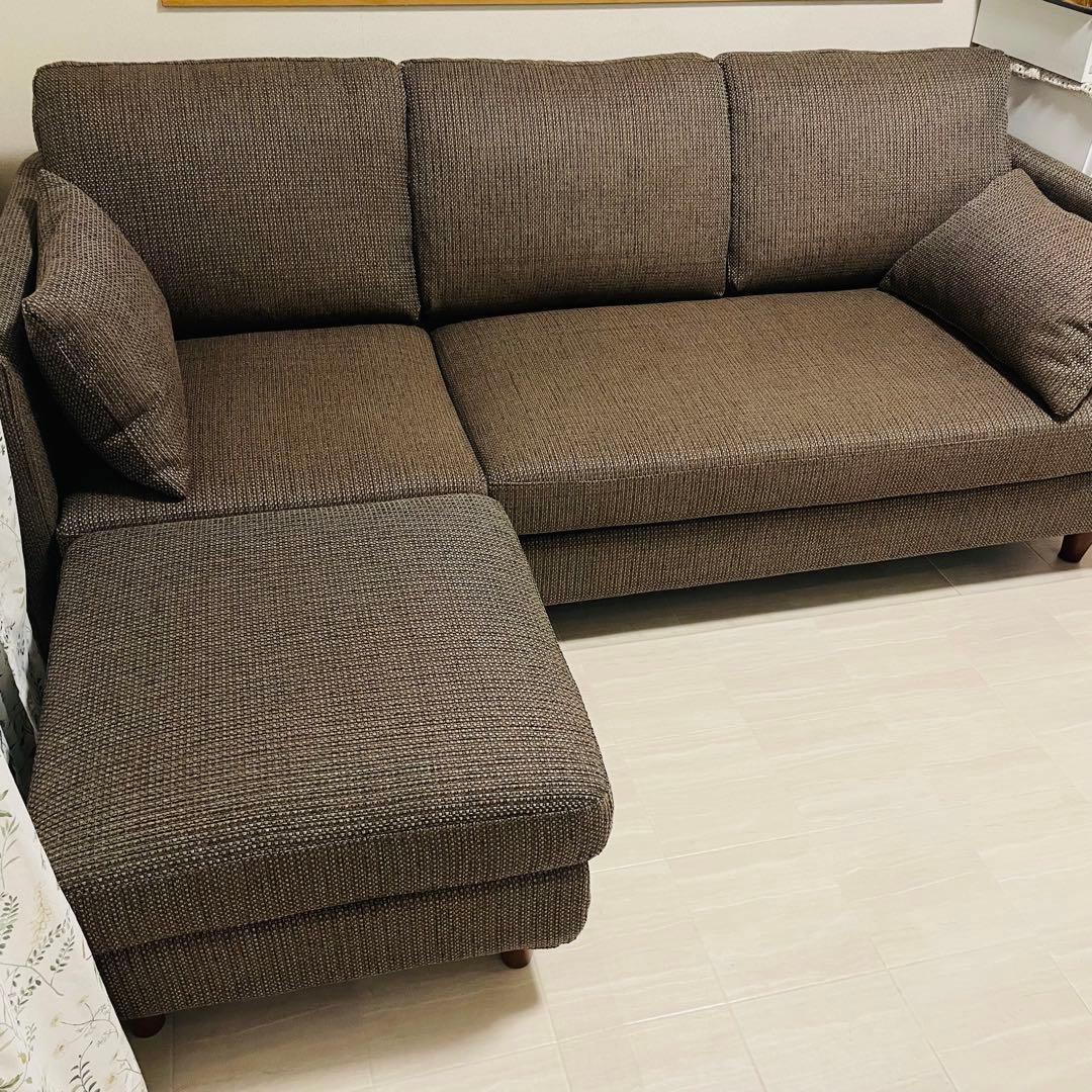 美品　ソファー3人掛けオットマン or 2P +カウチ（クッション組替可能）