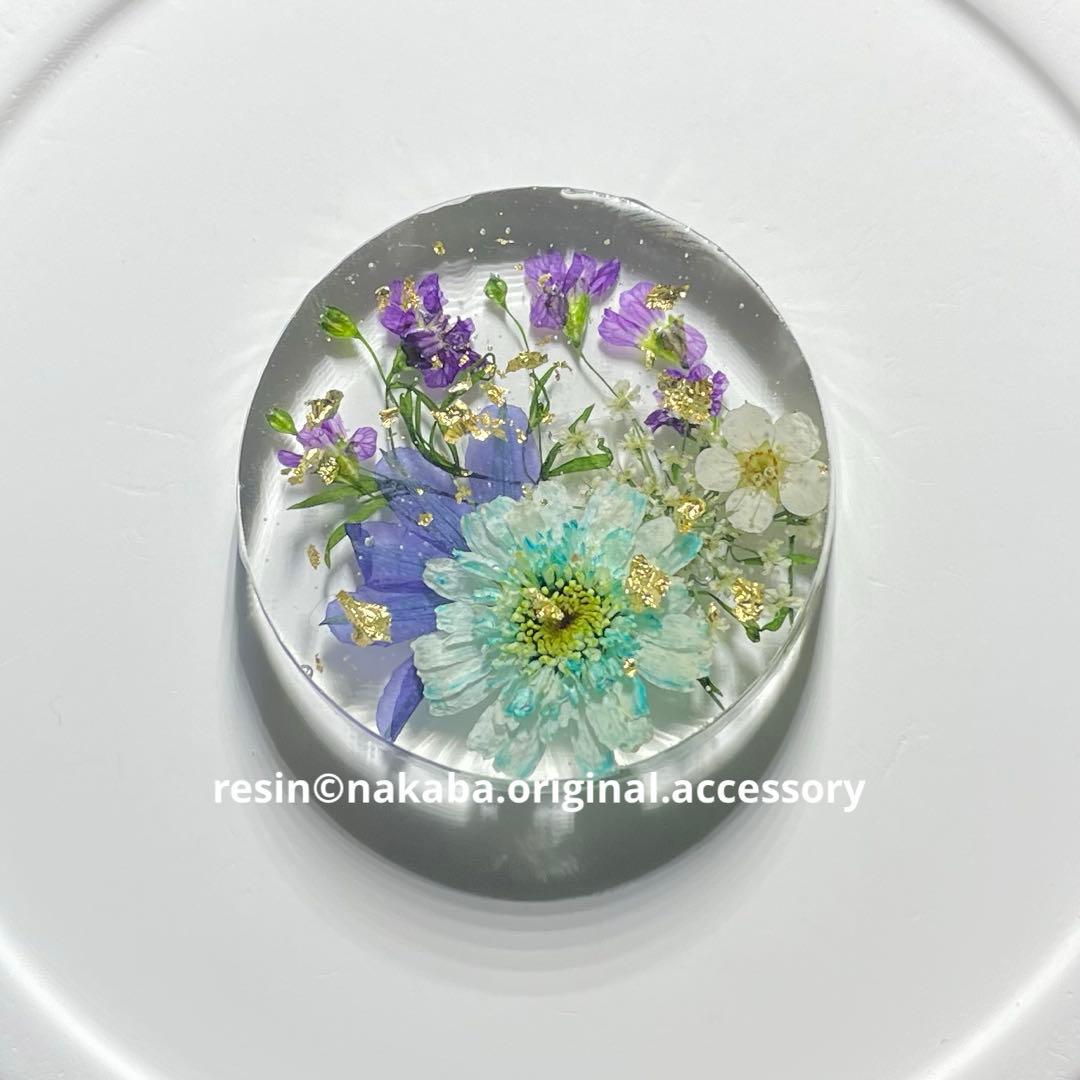 ki-25 ハンドメイド レジン ヘアゴム ブローチ ポニーフック