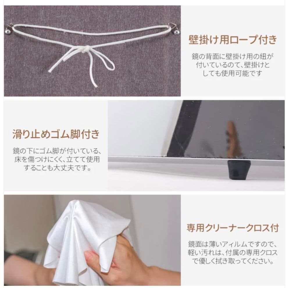 【新品】割れないフィルムミラー 40×90cm ブラック軽量＆安全 高品質