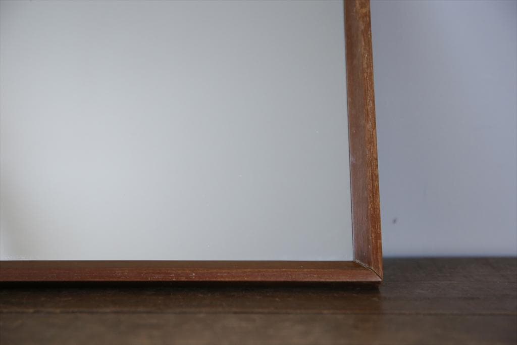 英国アンティークチーク古木ウォールミラー/木製壁掛け鏡/立鏡/姿見(91-158