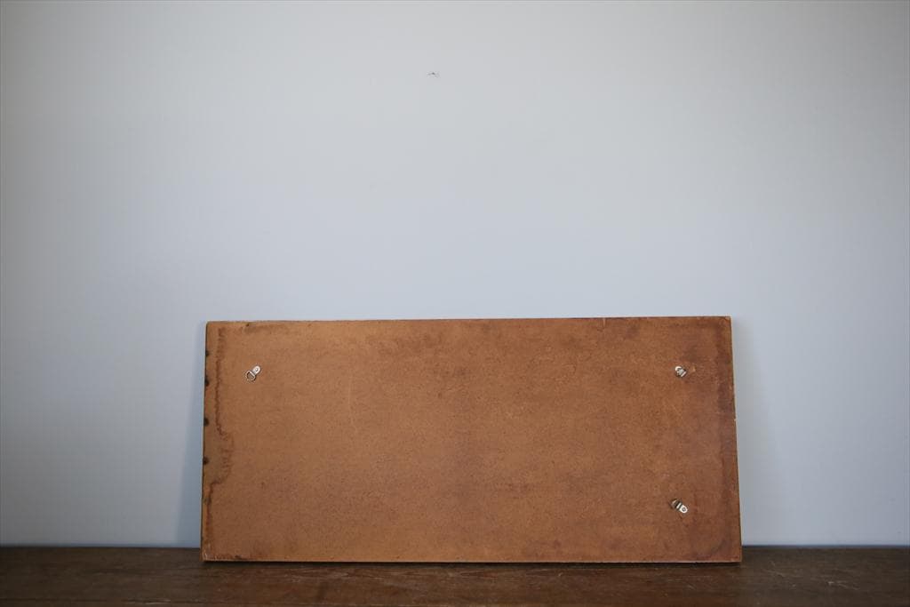 英国アンティークチーク古木ウォールミラー/木製壁掛け鏡/立鏡/姿見(91-158