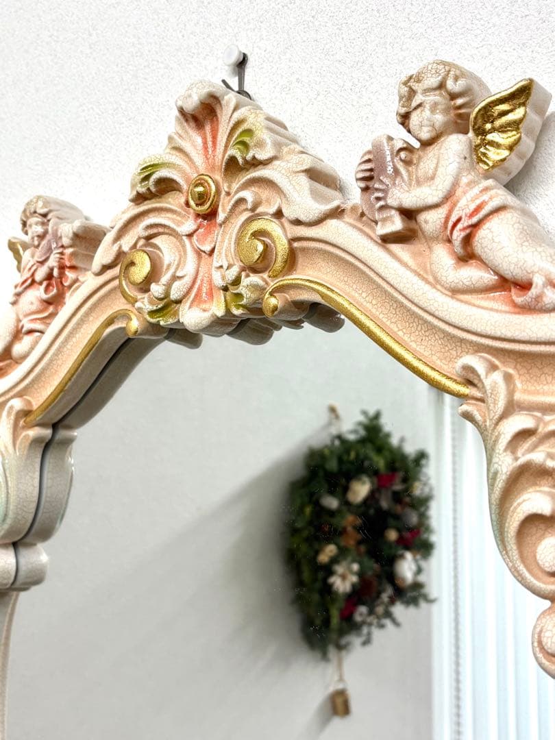 【値下げ】ロココ調エンジェルの壁掛けミラー