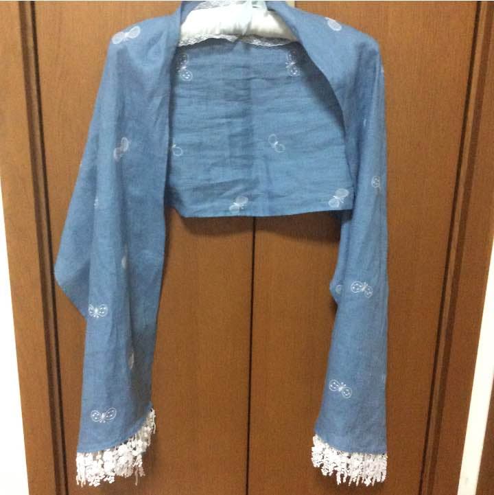 ミナペルホネン ちょうちょ blue ストール ハンドメイド