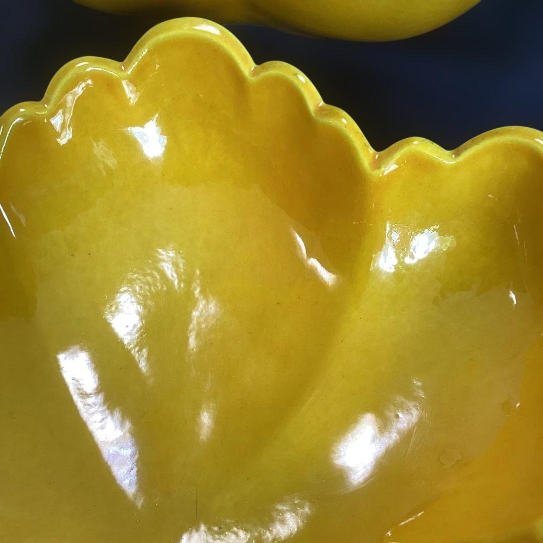 京焼黄交チ蔦の葉型向付6客　　新品未使用　　秋の器　　酢の物厳禁　 今橋貴古作