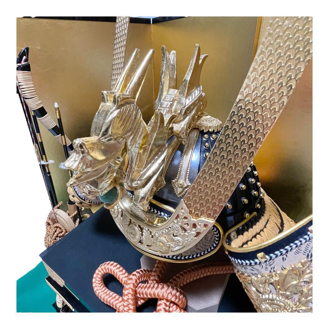 五月人形　鎧飾り　弓・太刀、金屏風セット【金沢箔】