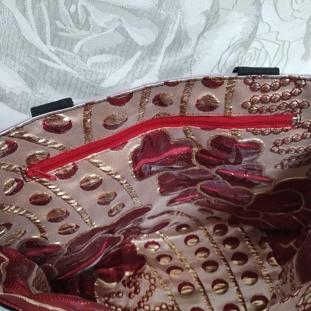 モチーフ、パール装飾のトートバッグ　確認用