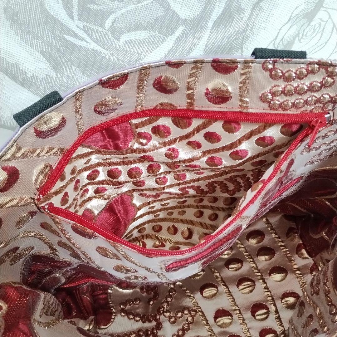 モチーフ、パール装飾のトートバッグ　確認用