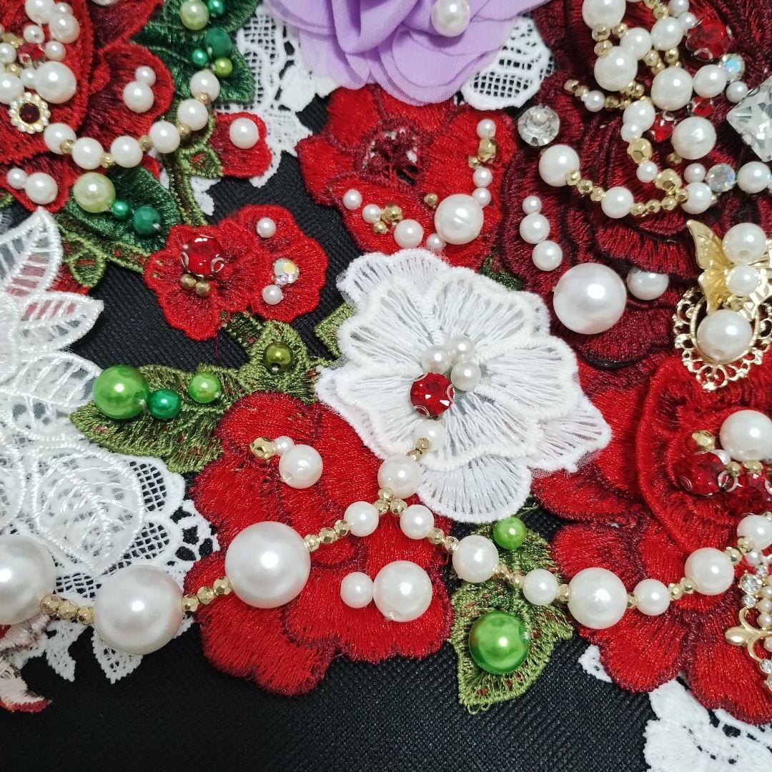 モチーフ、パール装飾のトートバッグ　確認用