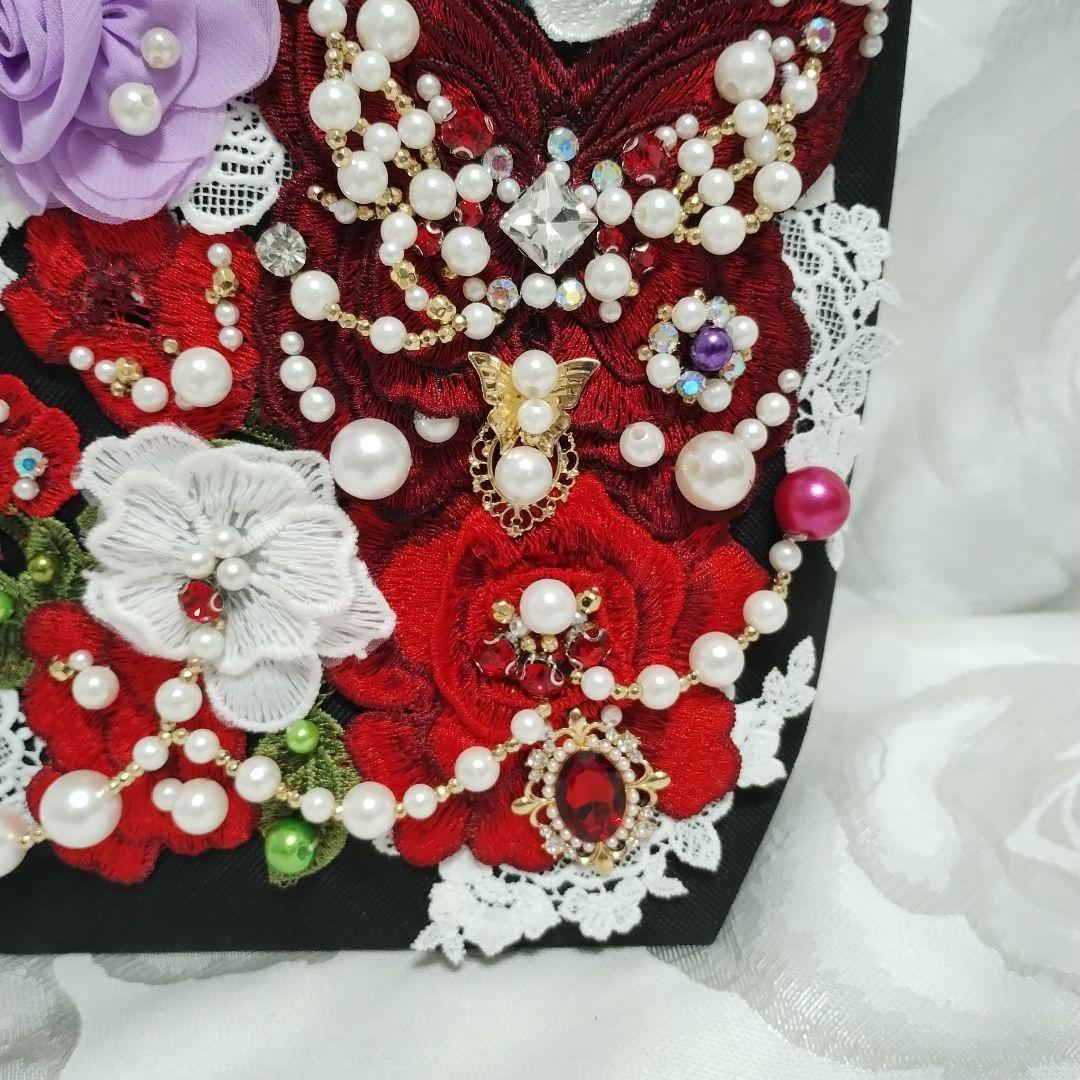 モチーフ、パール装飾のトートバッグ　確認用