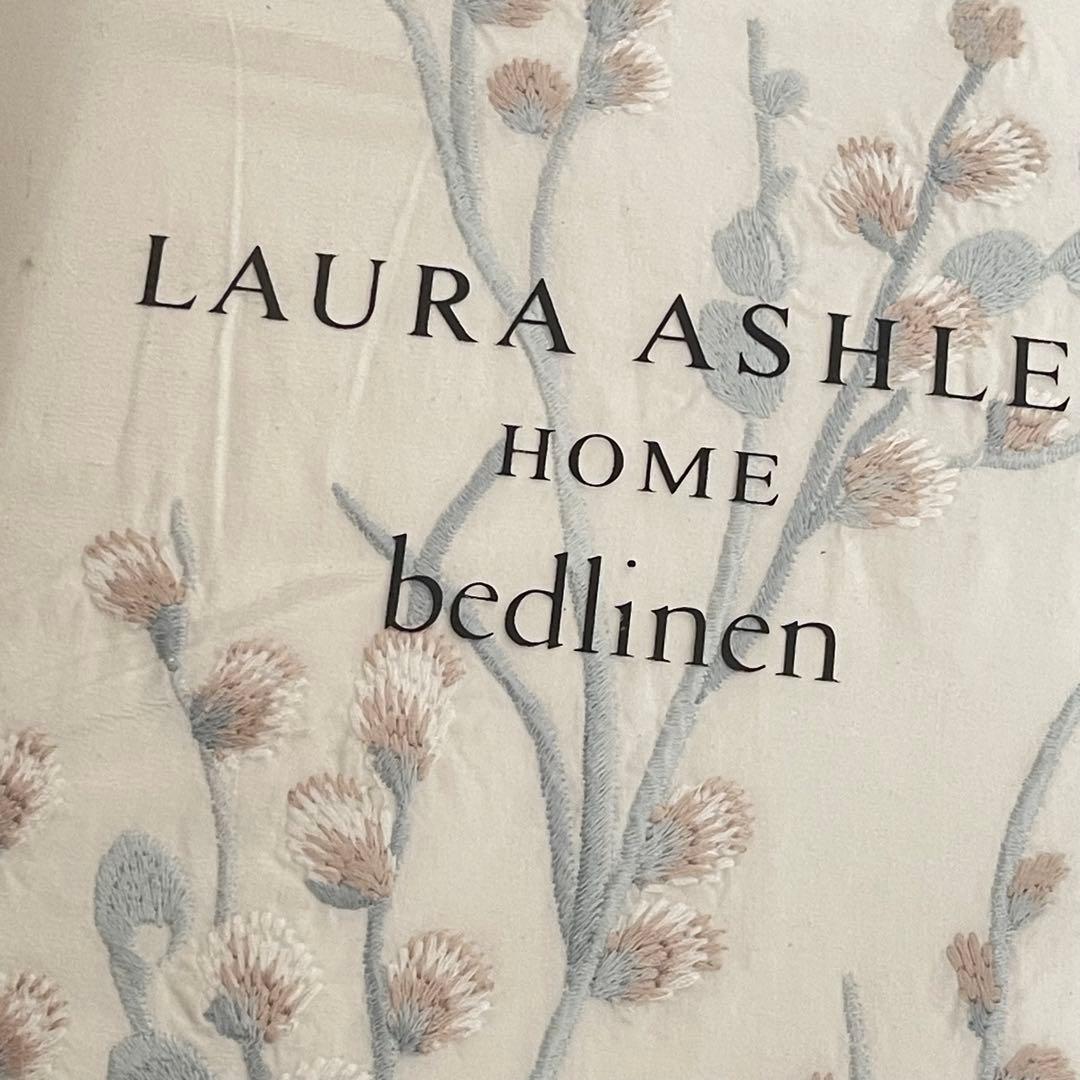 イギリス直輸入　旧ローラアシュレイ 刺繍掛け布団カバー＋枕カバー*2