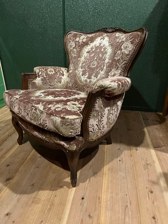 希少 カリモク シングルソファ ドマーニ 金華山 ルイ15世 アンティーク