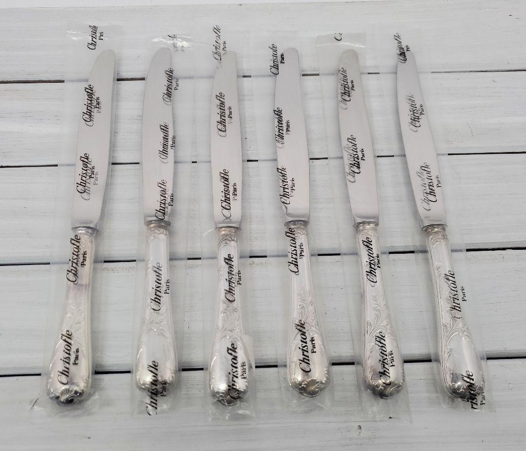 未使用含む　Christofle マルリー　テーブルナイフ　ディナーナイフ　6本