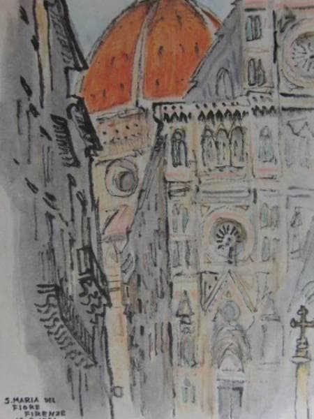 守屋多々志、サンタ・マリア・デル・フィオーレ、画集画、額装付