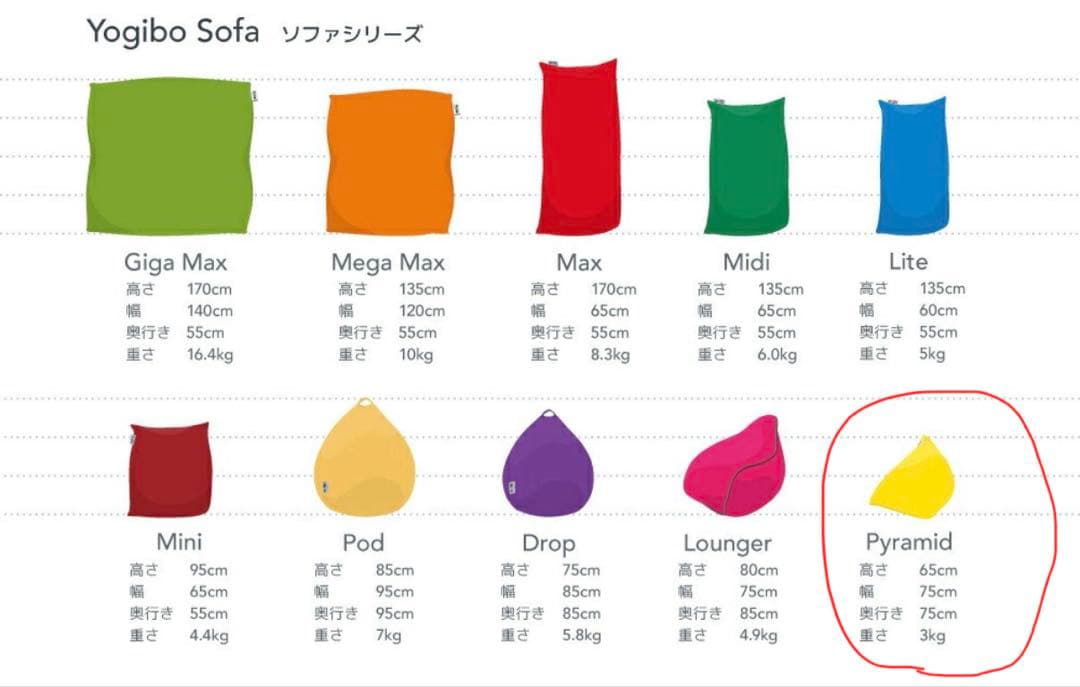 Yogibo Pyramid ヨギボー ピラミッド　キャロット