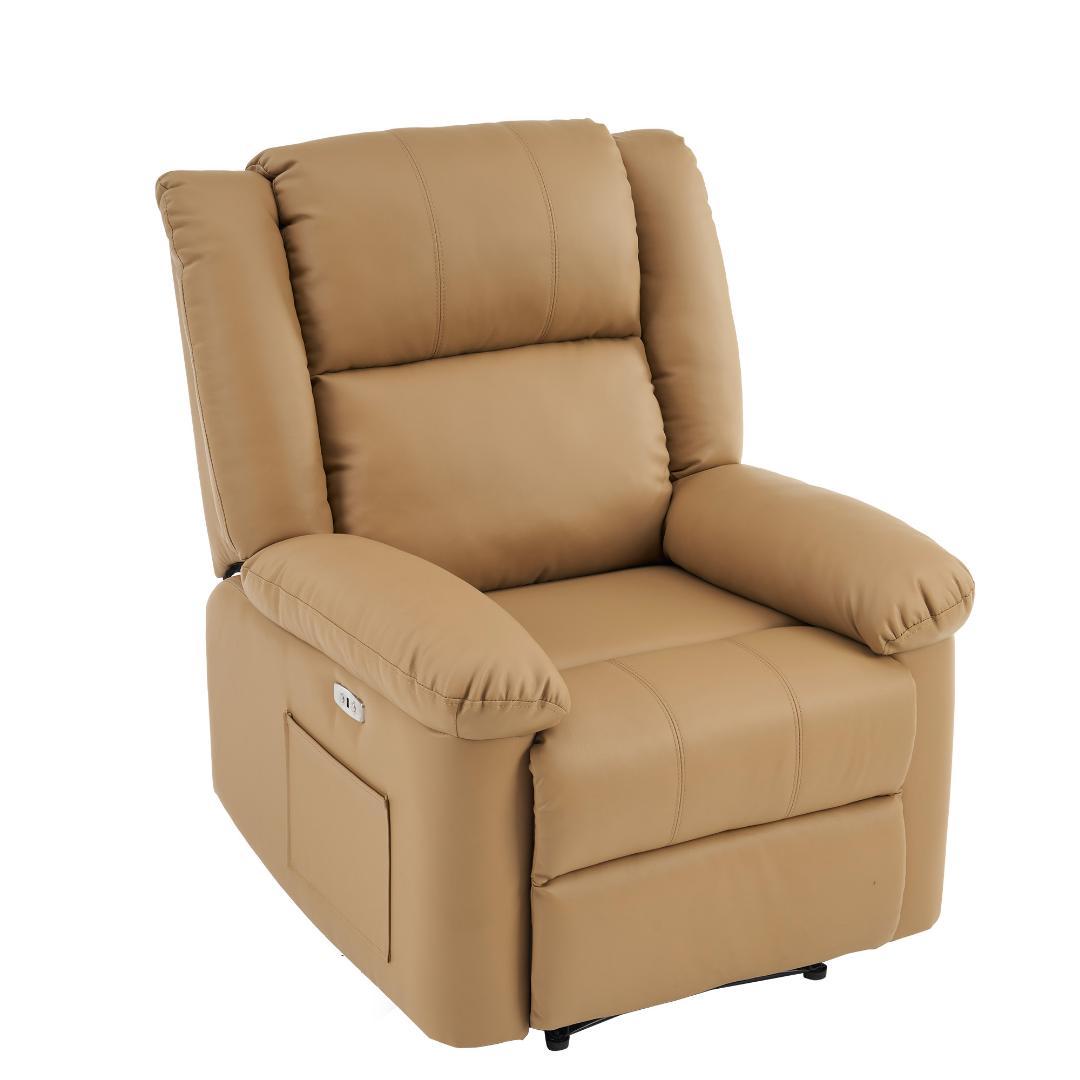 【ライトコーヒー】リクライニングチェア テーブル付き リクライニングソファ