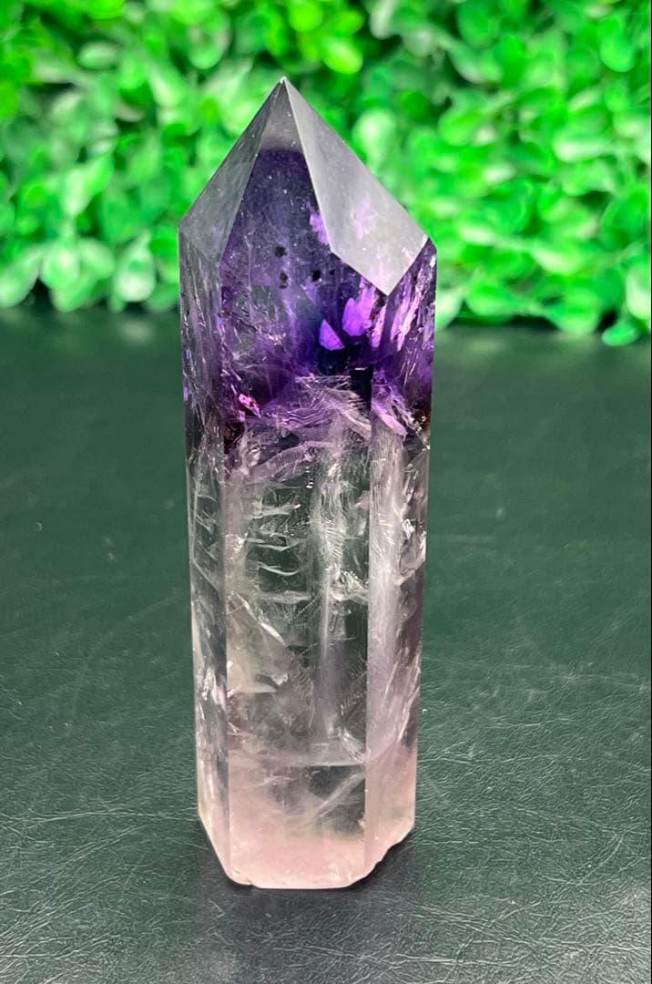 ★激レア　星状ロマネサイトインアメジスト　ロマネシュ鉱入り　ファントム　六角柱