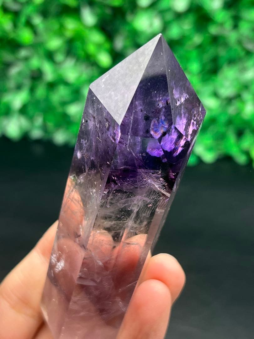 ★激レア　星状ロマネサイトインアメジスト　ロマネシュ鉱入り　ファントム　六角柱