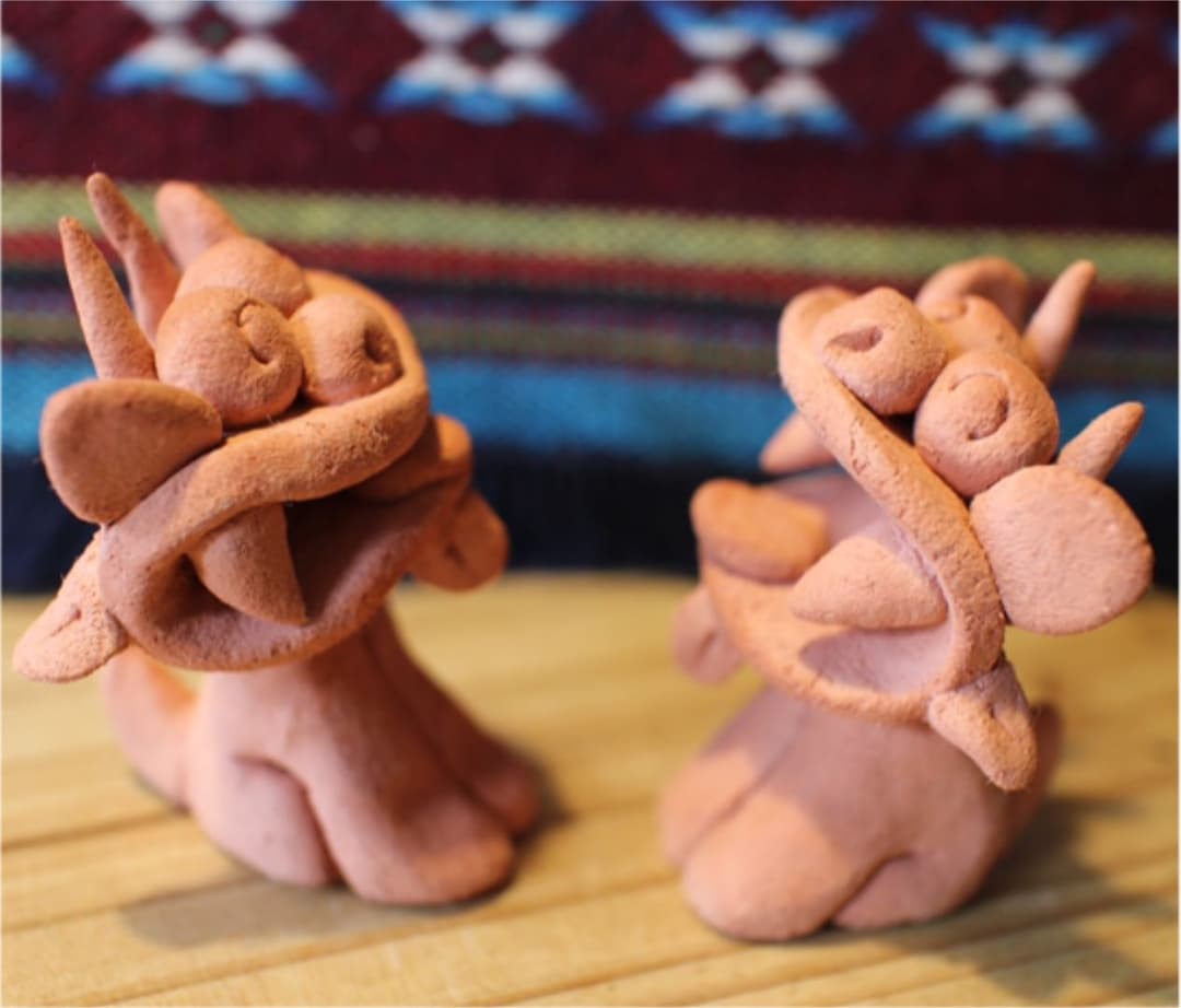 シーサー置物　素焼き T3　沖縄