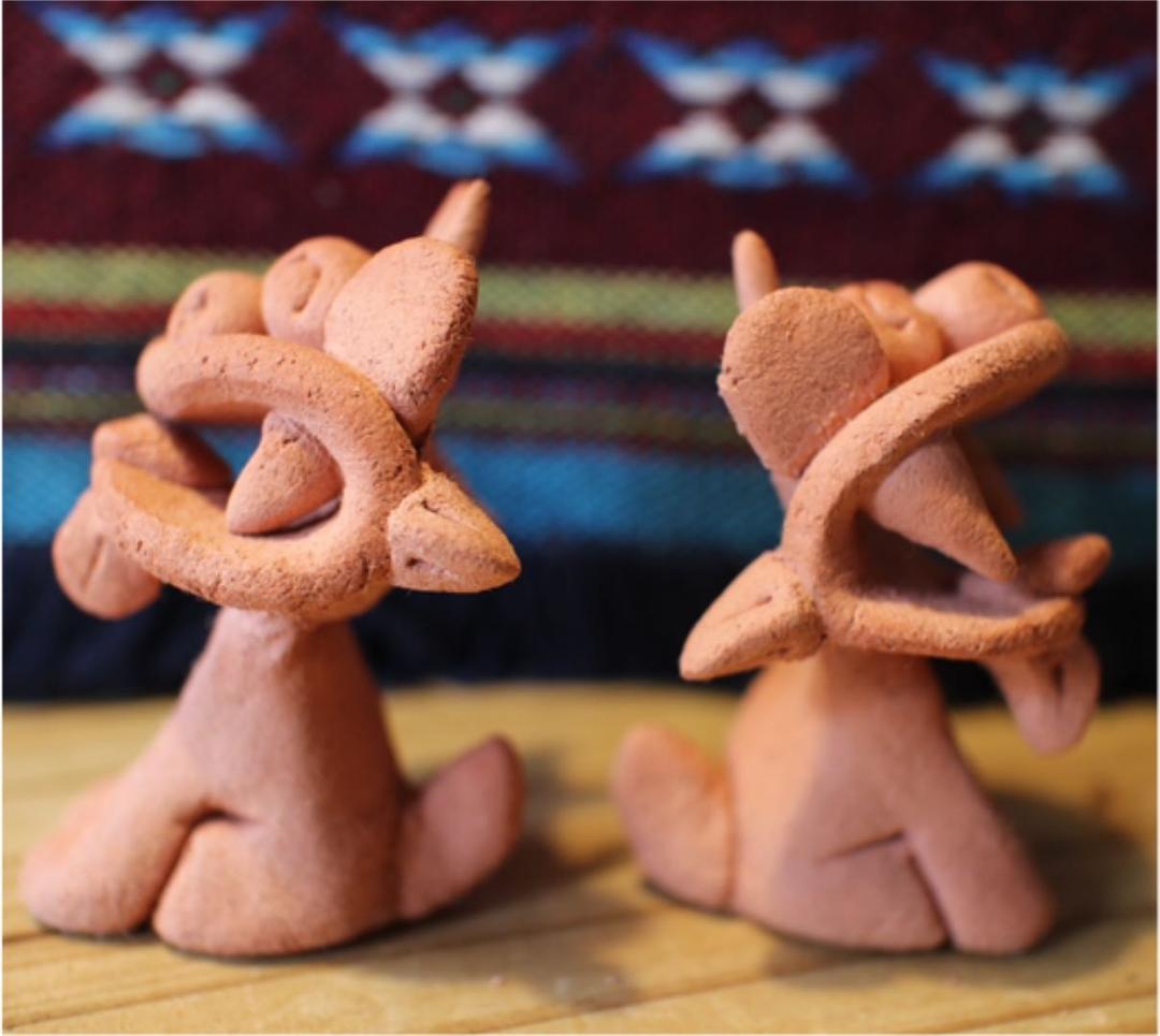 シーサー置物　素焼き T3　沖縄