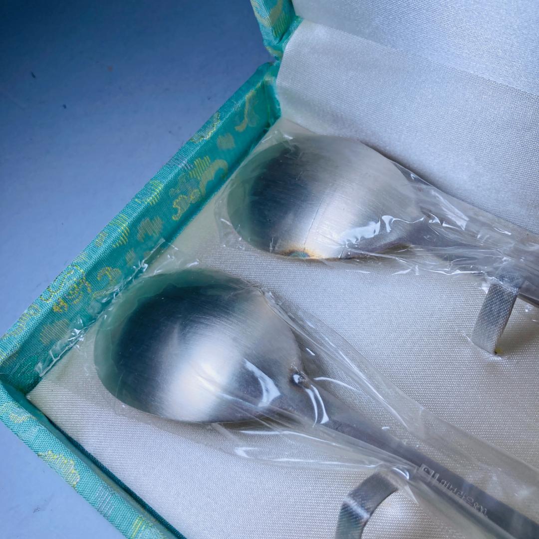 韓国伝統工芸【明宝廊】銀製 スプーン・スッカラ 229.5g 800銀製刻