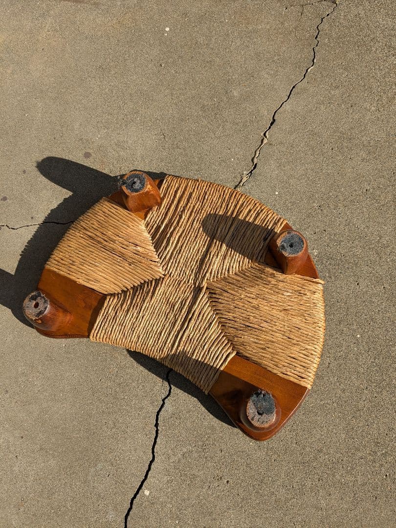 貴重◎　ラッシ編みチェア　あぐら椅子　座椅子.