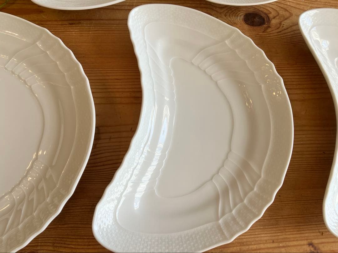 ジノリ　ベッキオホワイト　クレッセントディッシュ×5