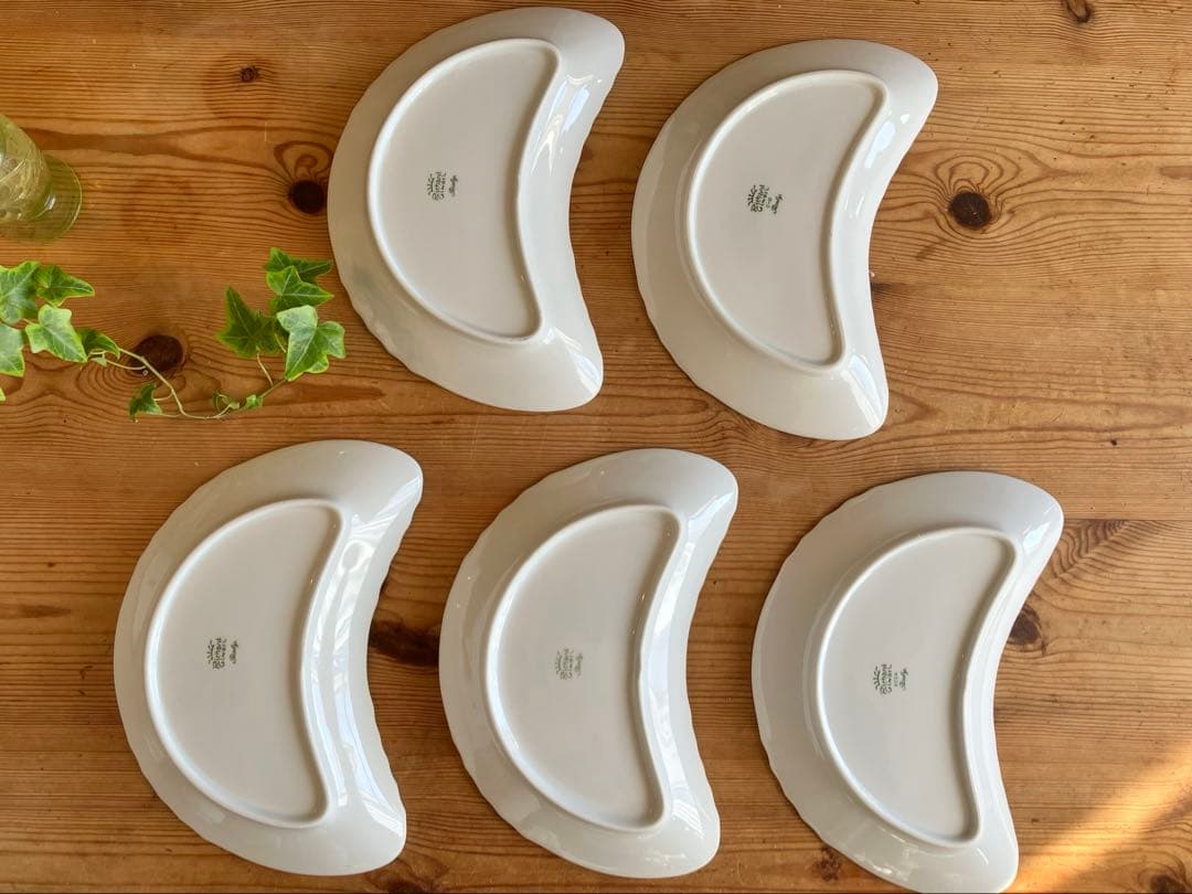 ジノリ　ベッキオホワイト　クレッセントディッシュ×5