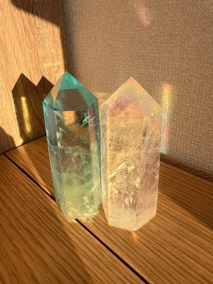 天然石 オーラクォーツ　タワー　kamoku 2つセット