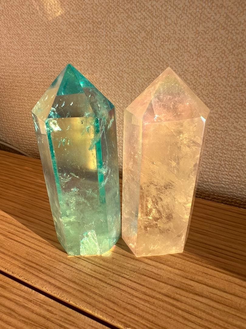 天然石 オーラクォーツ　タワー　kamoku 2つセット