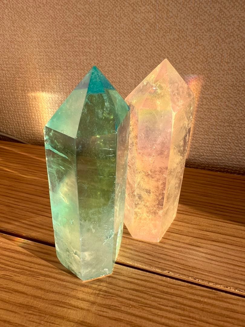 天然石 オーラクォーツ　タワー　kamoku 2つセット