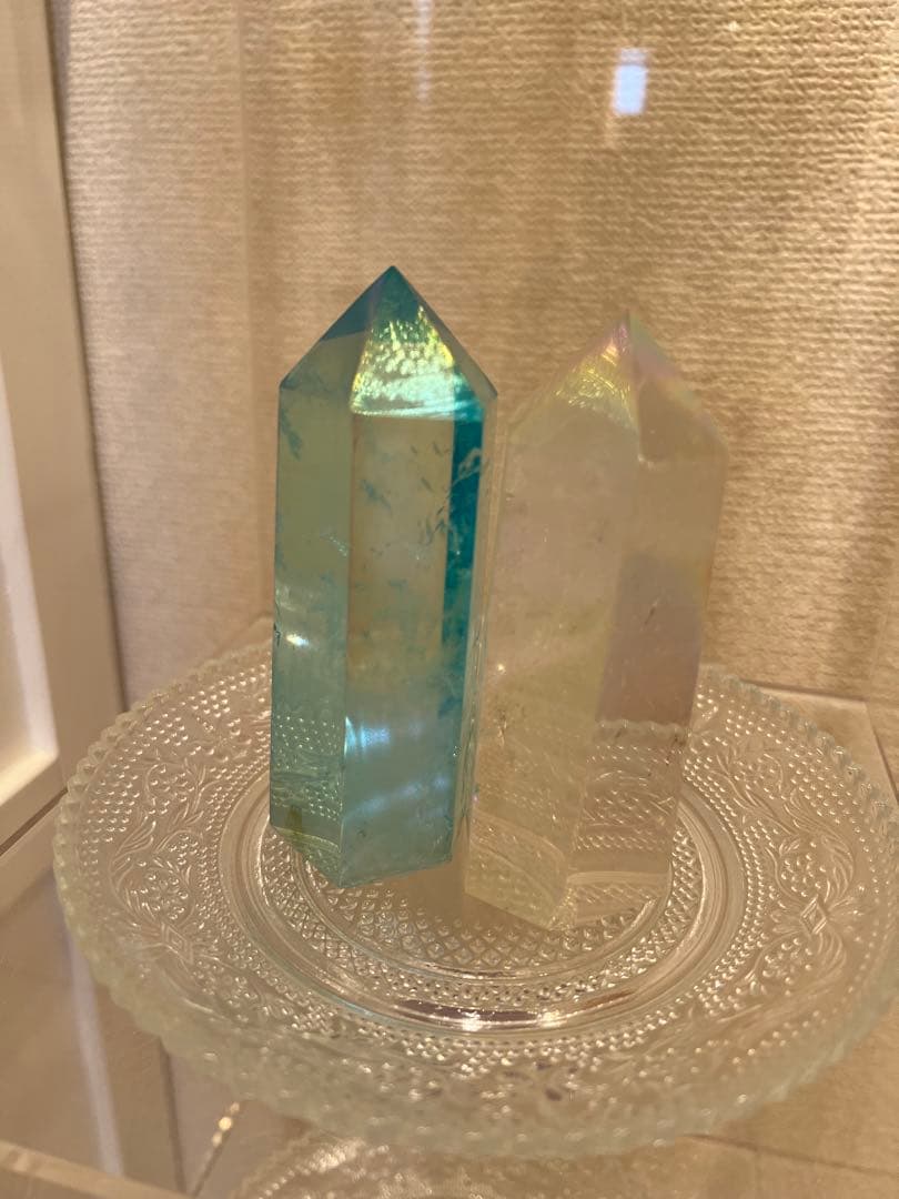 天然石 オーラクォーツ　タワー　kamoku 2つセット
