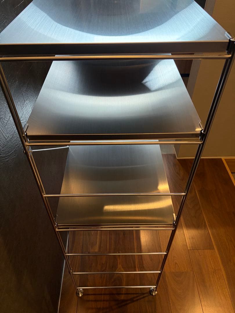 無印良品　ステンレスユニットシェルフ　ワイド　中幅８６×奥行４１×高さ１２０ｃｍ