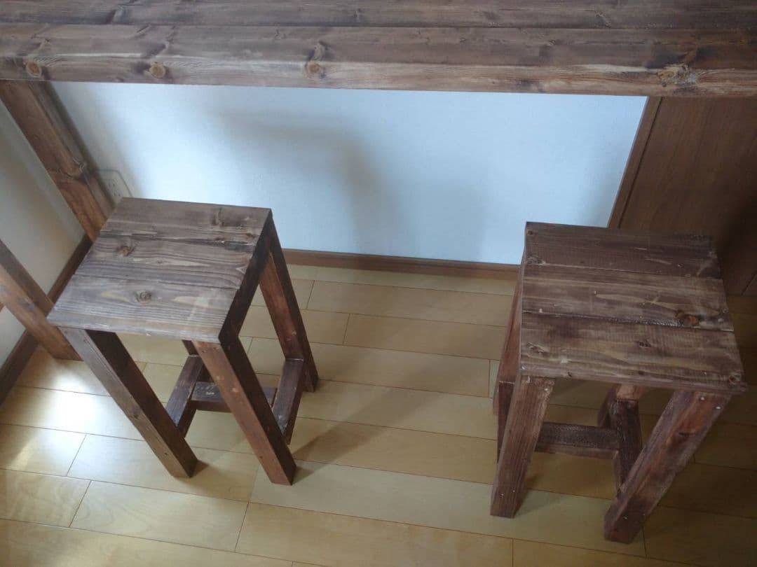 ベックさん】180 カウンターテーブル 無垢材 アンティーク風 木目調