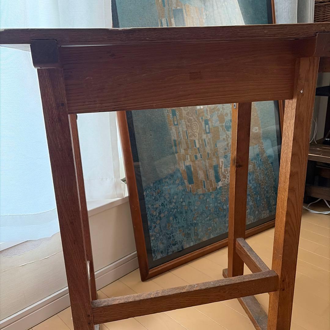 アンティーク木製シンプル学習机　古道具