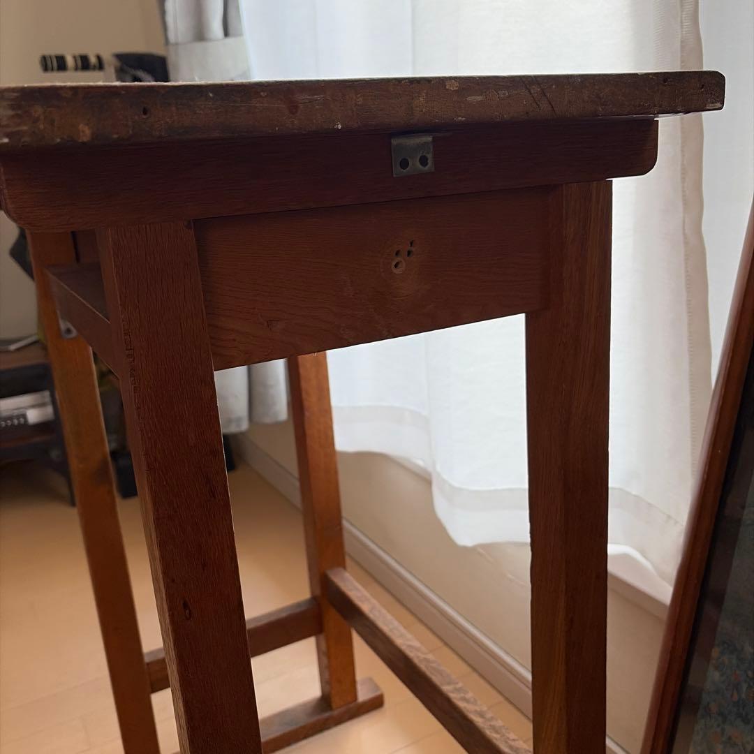 アンティーク木製シンプル学習机　古道具