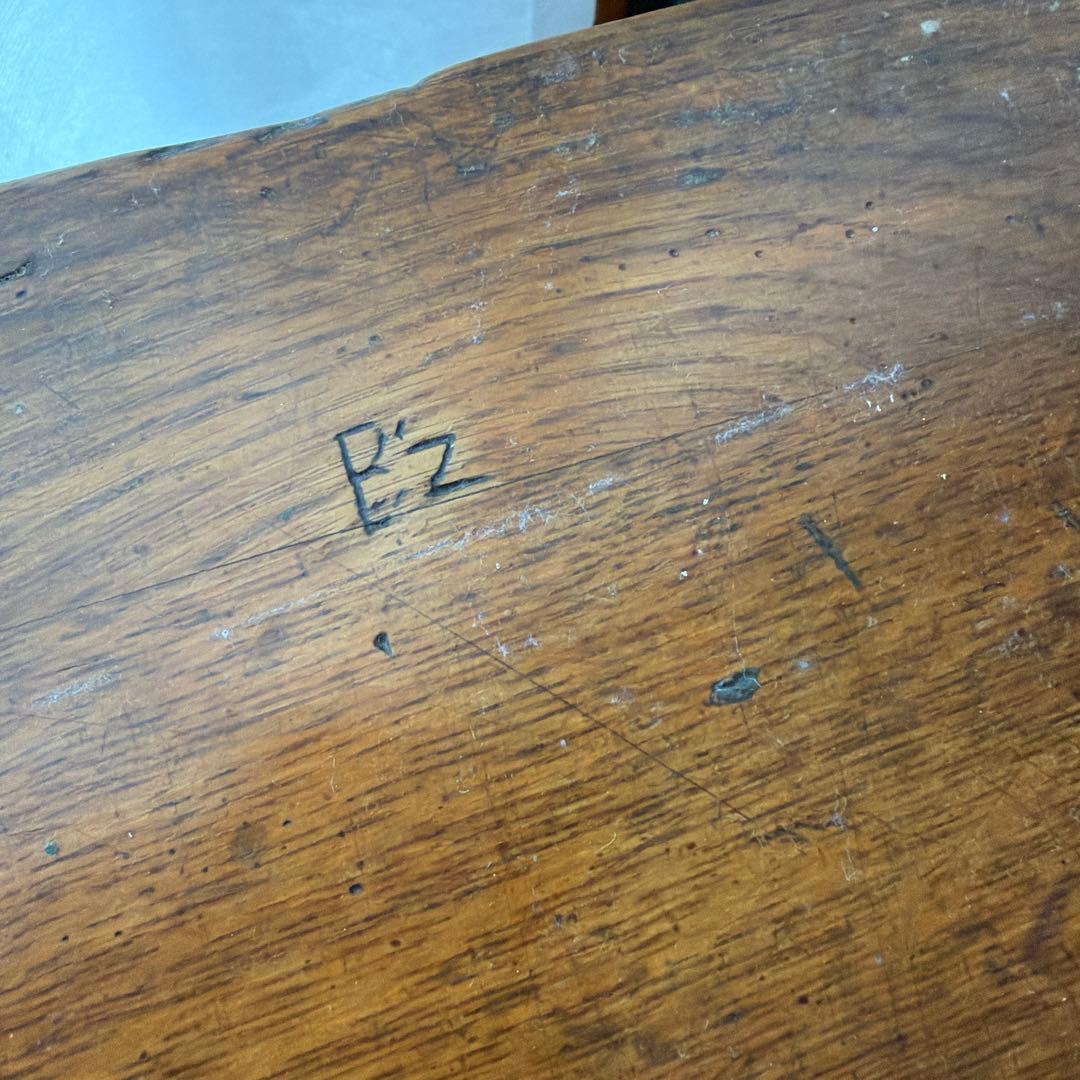 アンティーク木製シンプル学習机　古道具