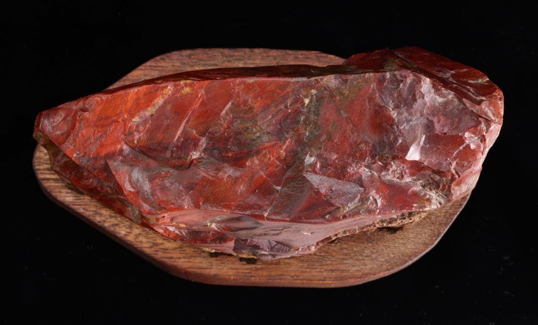 佐渡 赤玉石 黄色 赤石 ジャスパ一 台座付 2kg 水石 盆石 鑑賞石