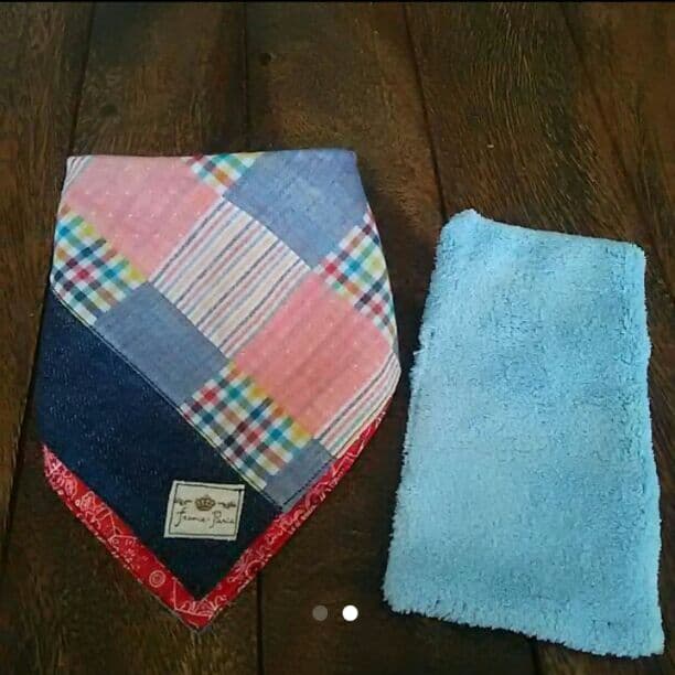 スタイ&ミニハンカチセット ③  ♡  ハンドメイド