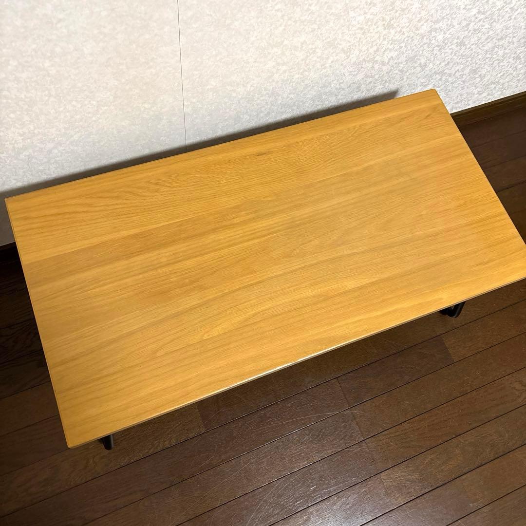 【美品】無印良品 折りたたみローテーブル 90cm オーク材 廃盤