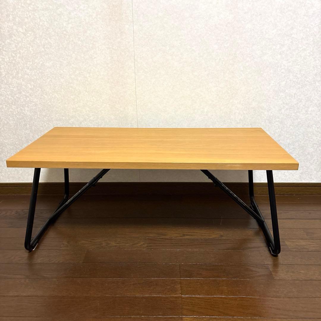 【美品】無印良品 折りたたみローテーブル 90cm オーク材 廃盤